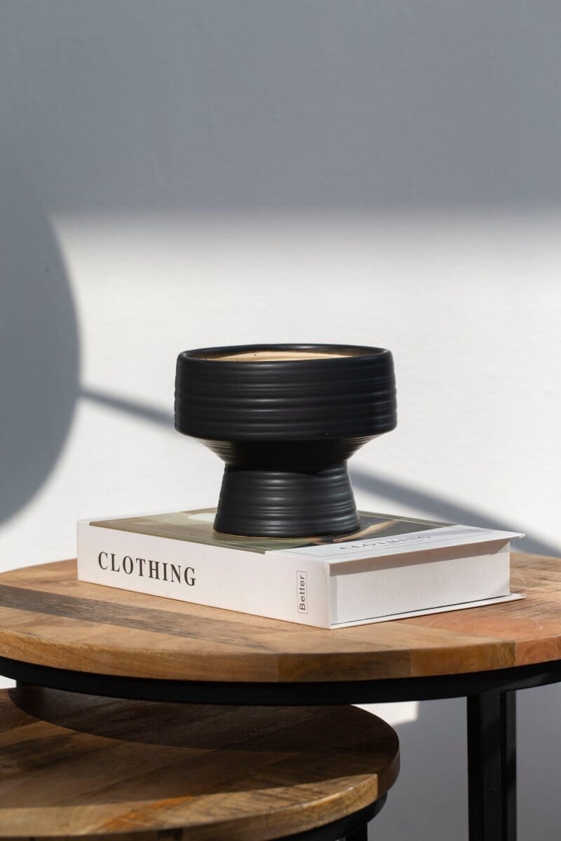 Black Plate Ceramic Vase