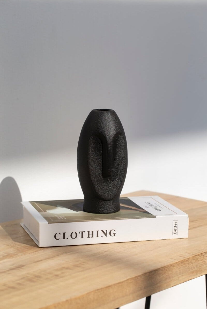 Human Face Abstract Ceramic Vase (18x8.5 CM)