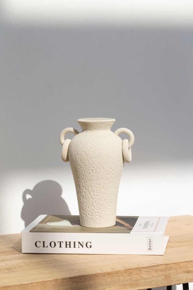 Creamy Jar Ring Ear Vase (2 Sizes)