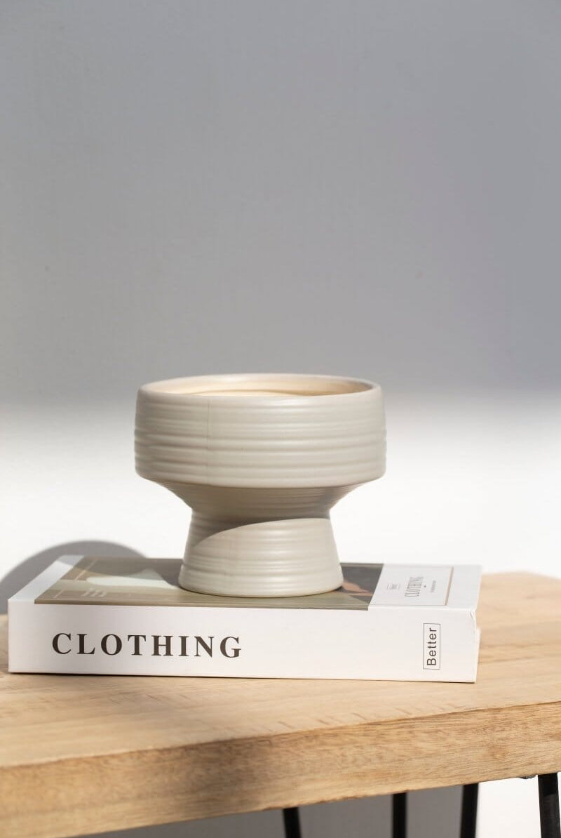 Light Grey Plate Ceramic Vase