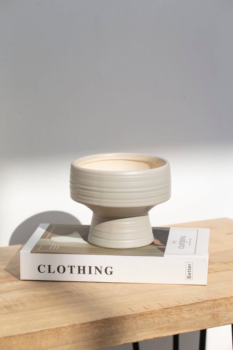 Light Grey Plate Ceramic Vase