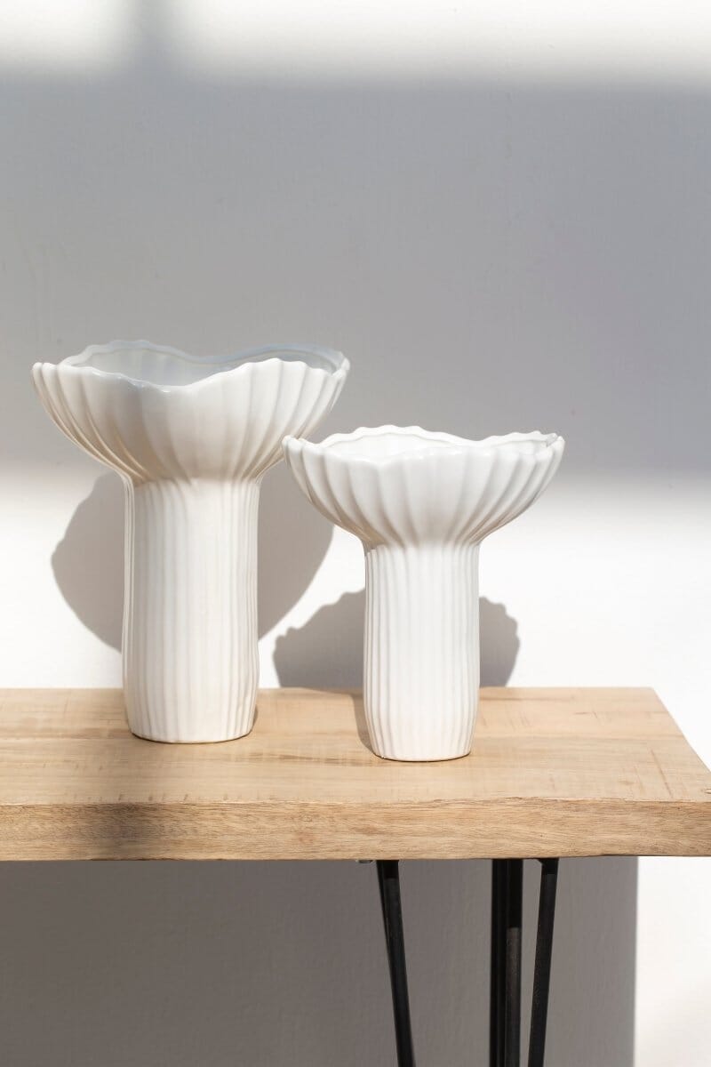 Long Flower White Vase
