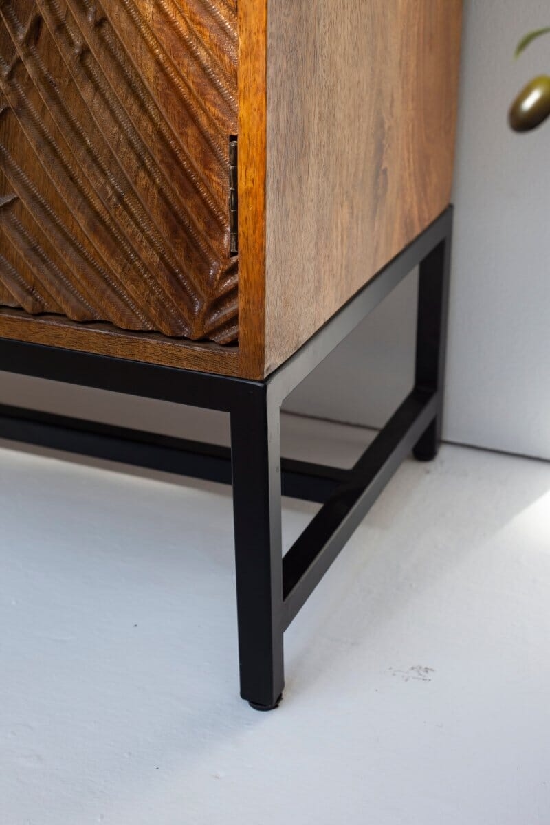 Violet Engraved Wooden Storage Cabinet