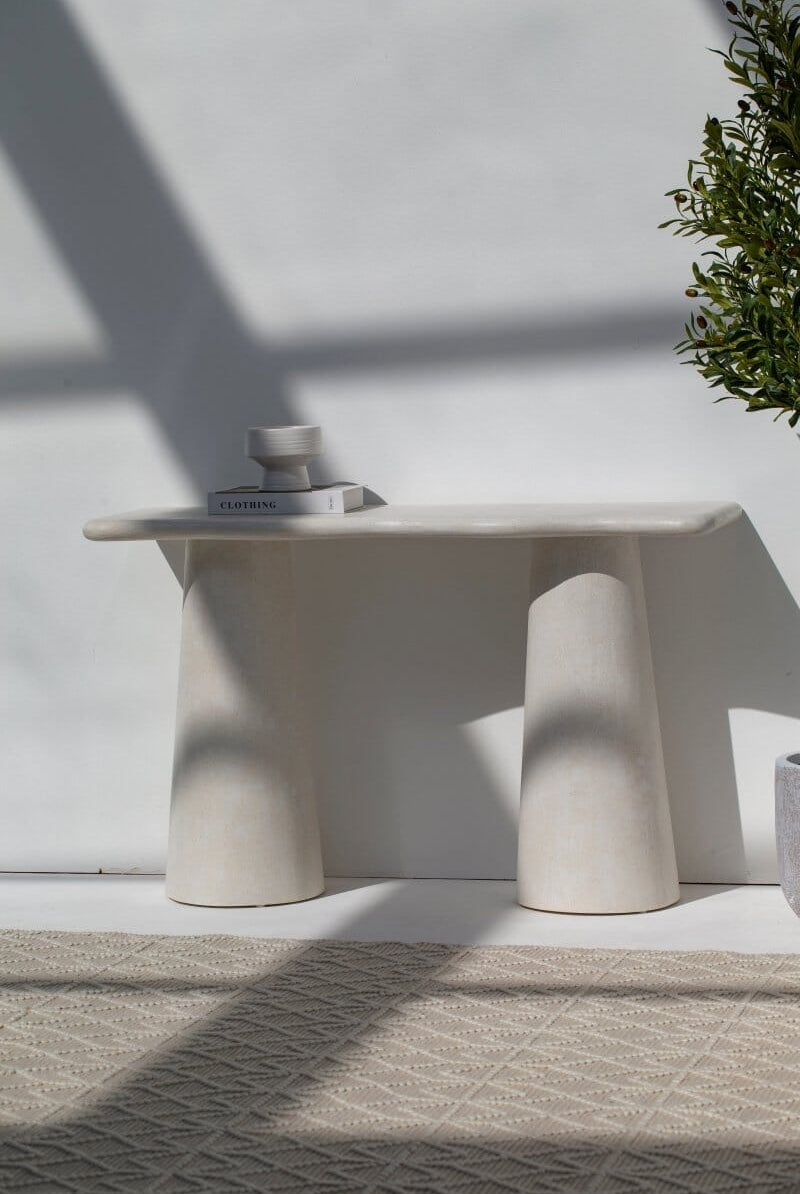 Malta Ivory Irregular Top Console Table Homekode