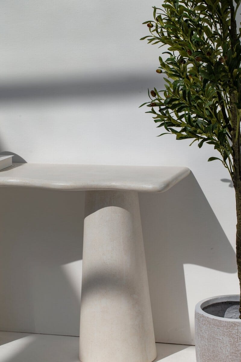 Malta Ivory Irregular Top Console Table Homekode