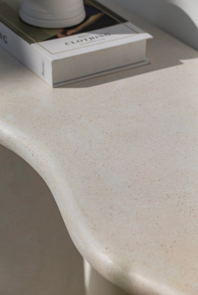 Malta Ivory Irregular Top Console Table Homekode