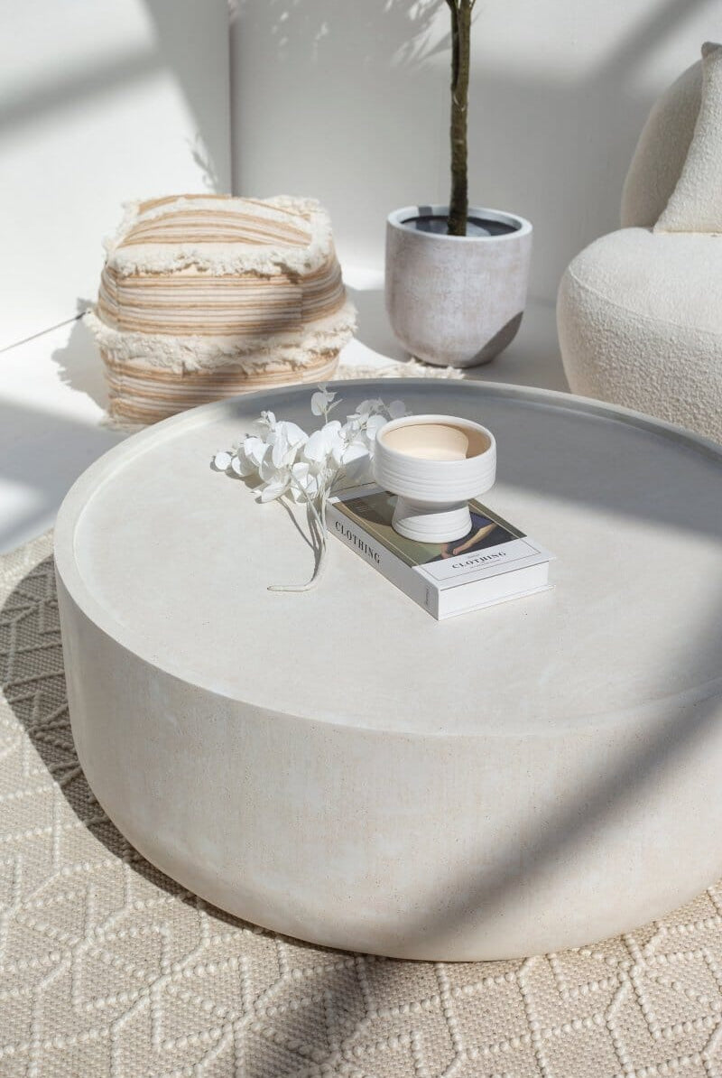 Alma Ivory Concrete Round Coffee Table