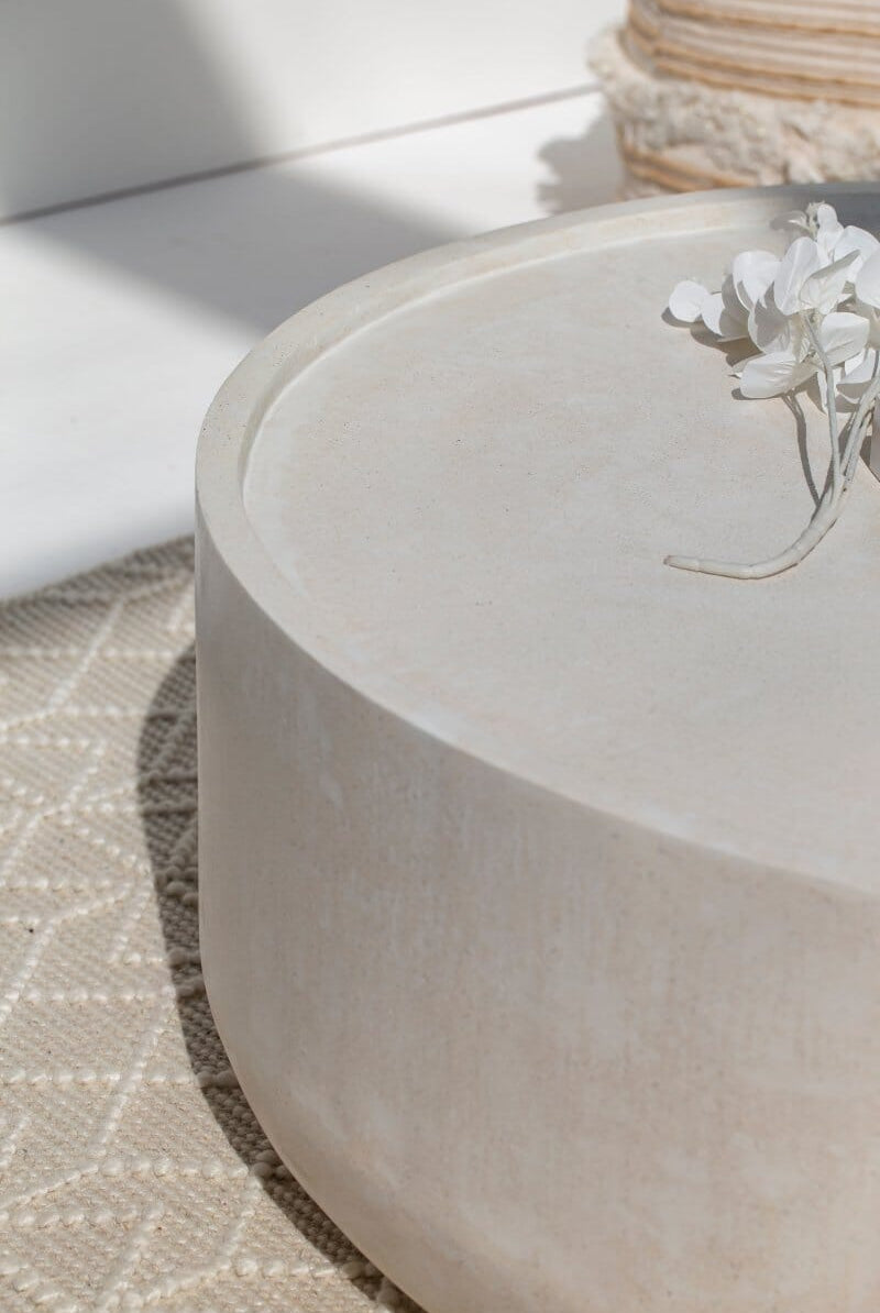 Alma Ivory Concrete Round Coffee Table Homekode