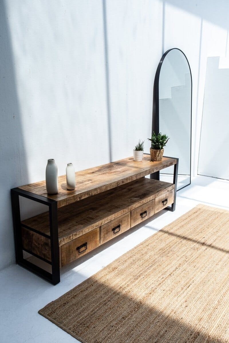 Antique 4 Drawers TV Console Homekode