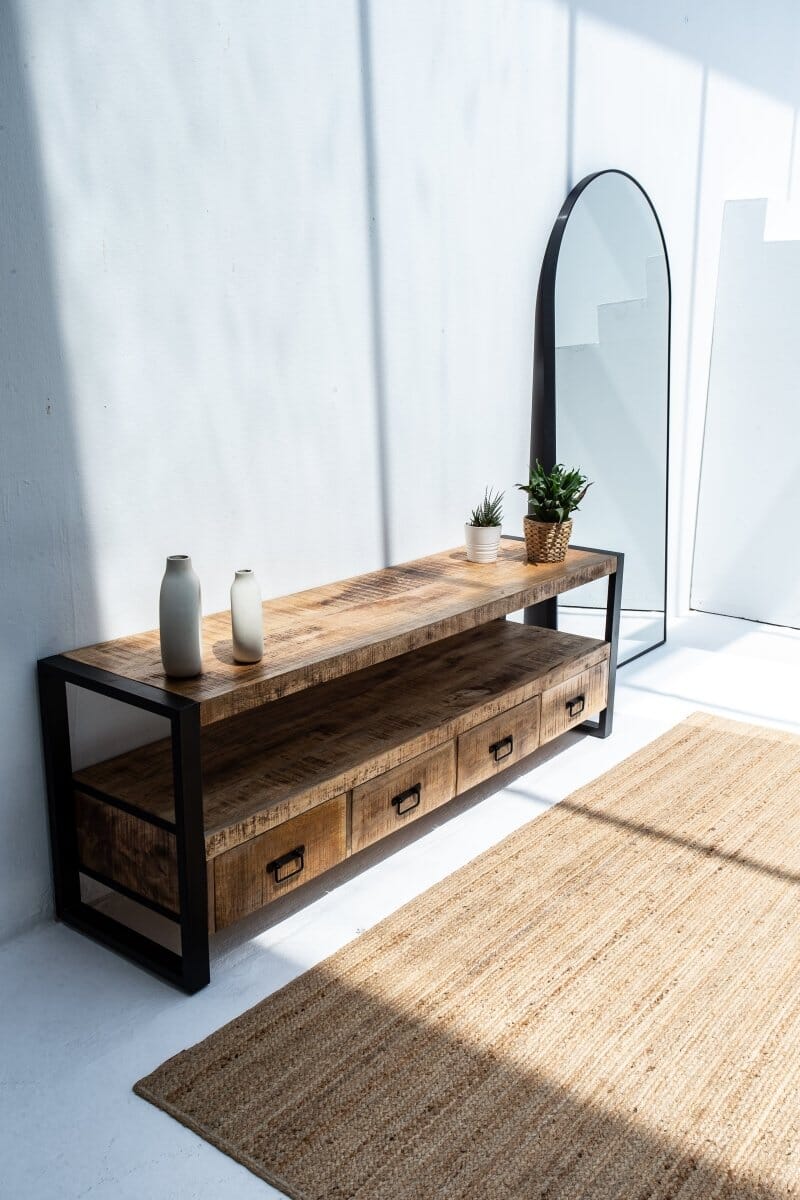 Antique 4 Drawers TV Console Homekode