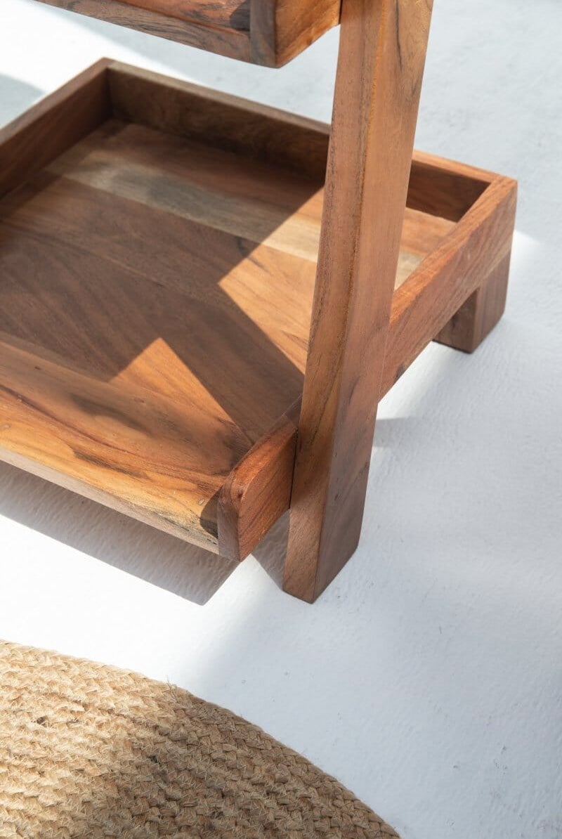 Acacia Wood Ladder Shelves Homekode