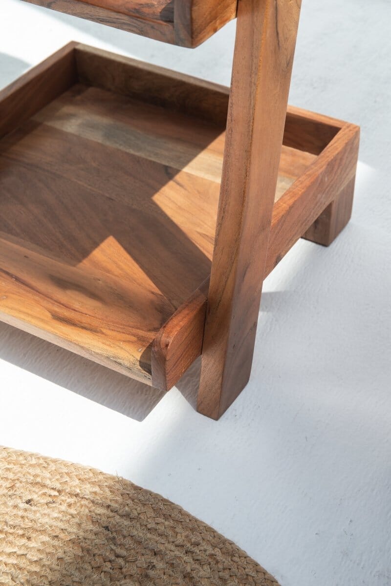 Acacia Wood Ladder Shelves Homekode