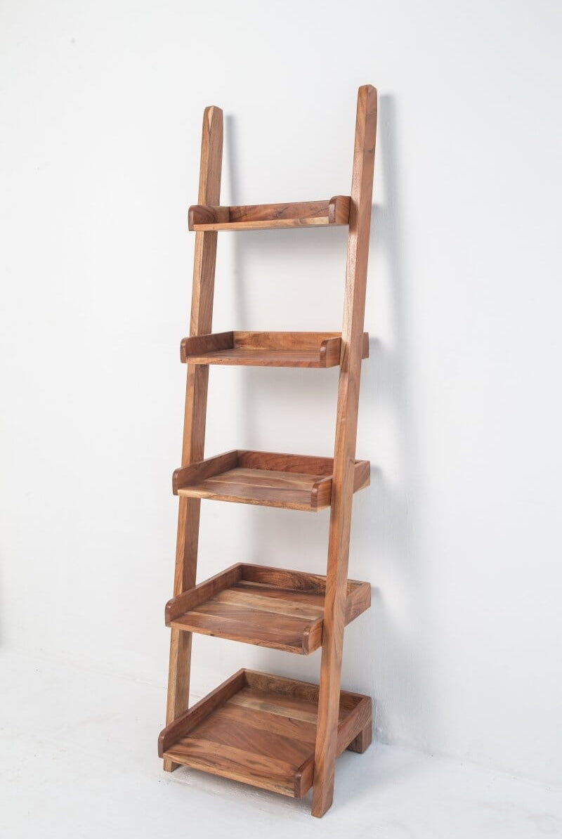 Acacia Wood Ladder Shelves Homekode