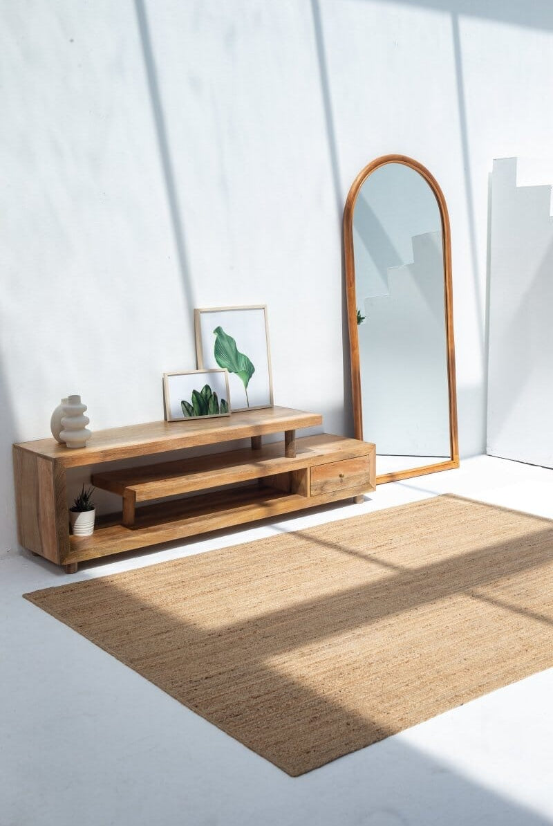 3 Shelves Wooden TV Console Homekode