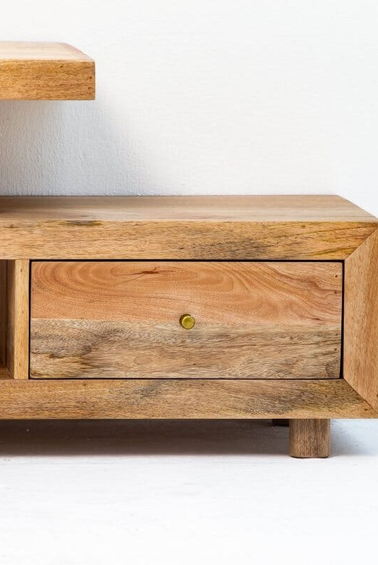 3 Shelves Wooden TV Console Homekode