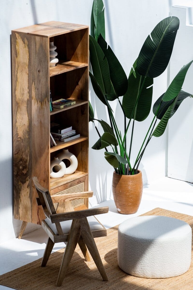 Rattan Mango Wood Bookcase/Shelves Homekode