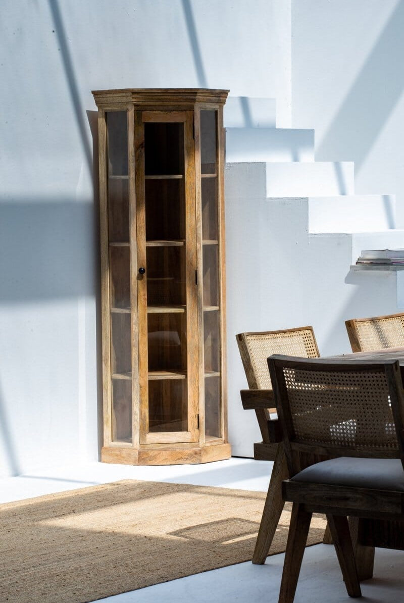 Corner Wooden Display Cabinet Homekode