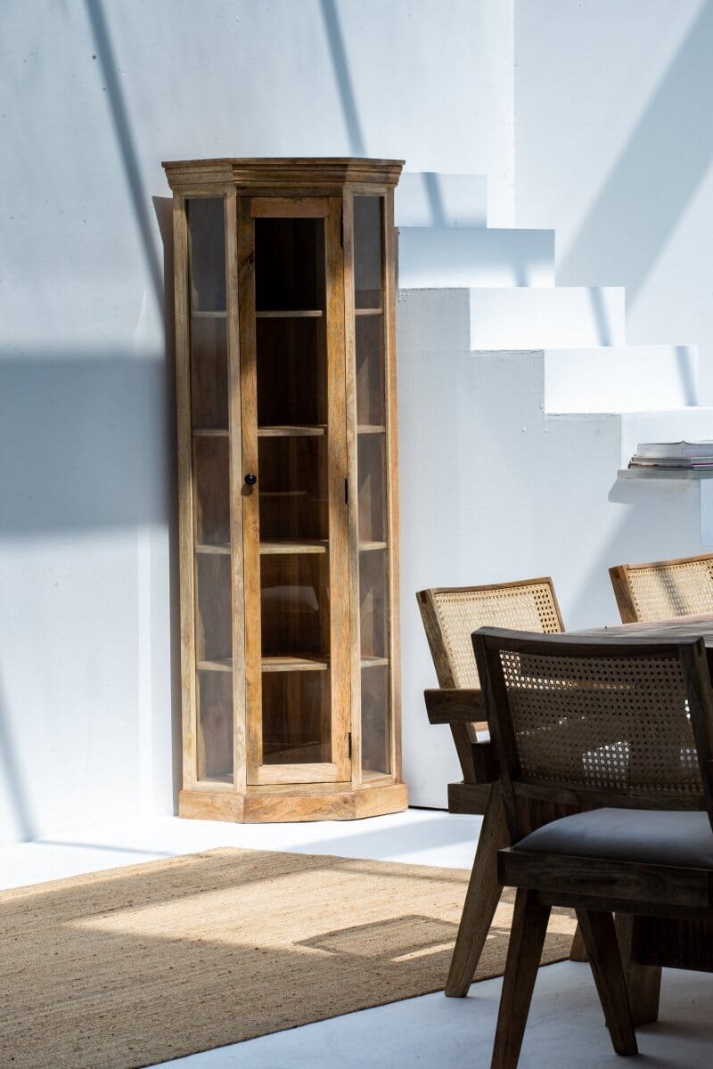 Corner Wooden Display Cabinet Homekode
