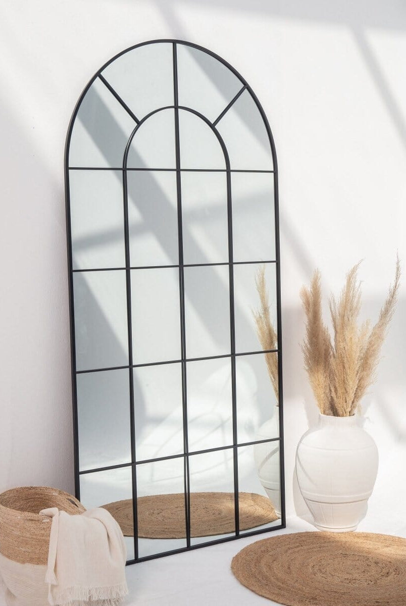 black arch window mirror