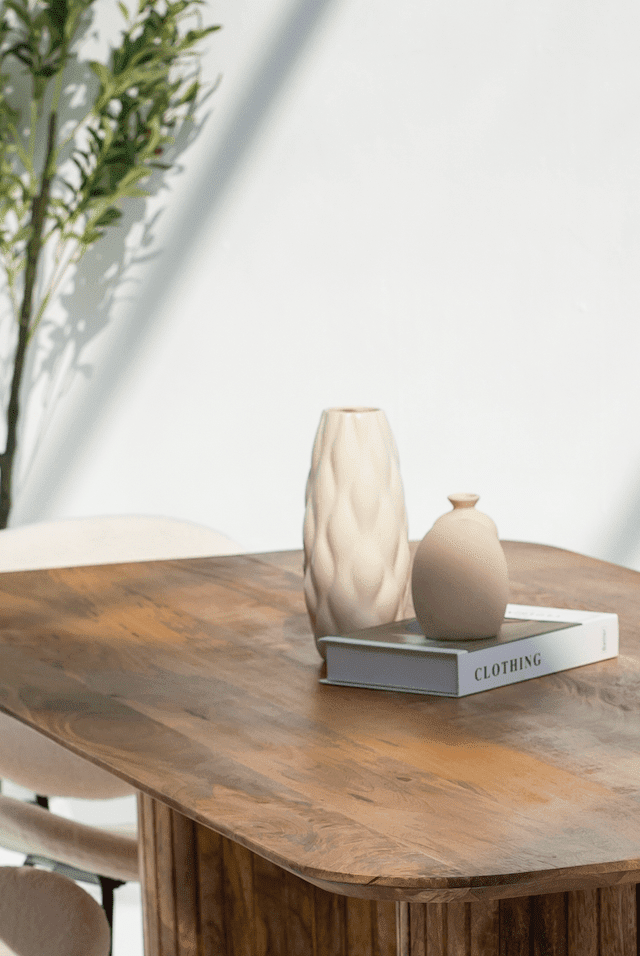 Geometric Light Beige Ceramaic Vase (2 Sizes) Homekode