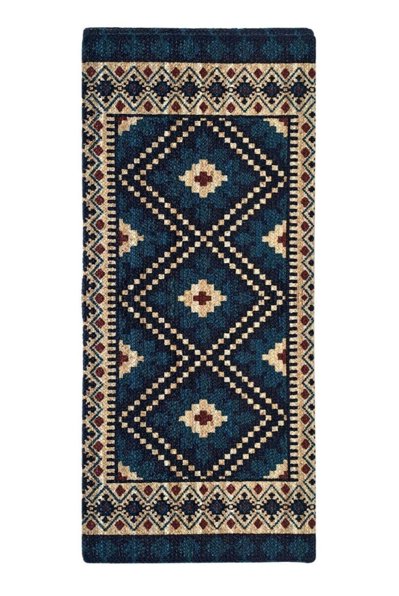 Nautical Braids - Navy and Beige Hallway Rug (200x80 CM)
