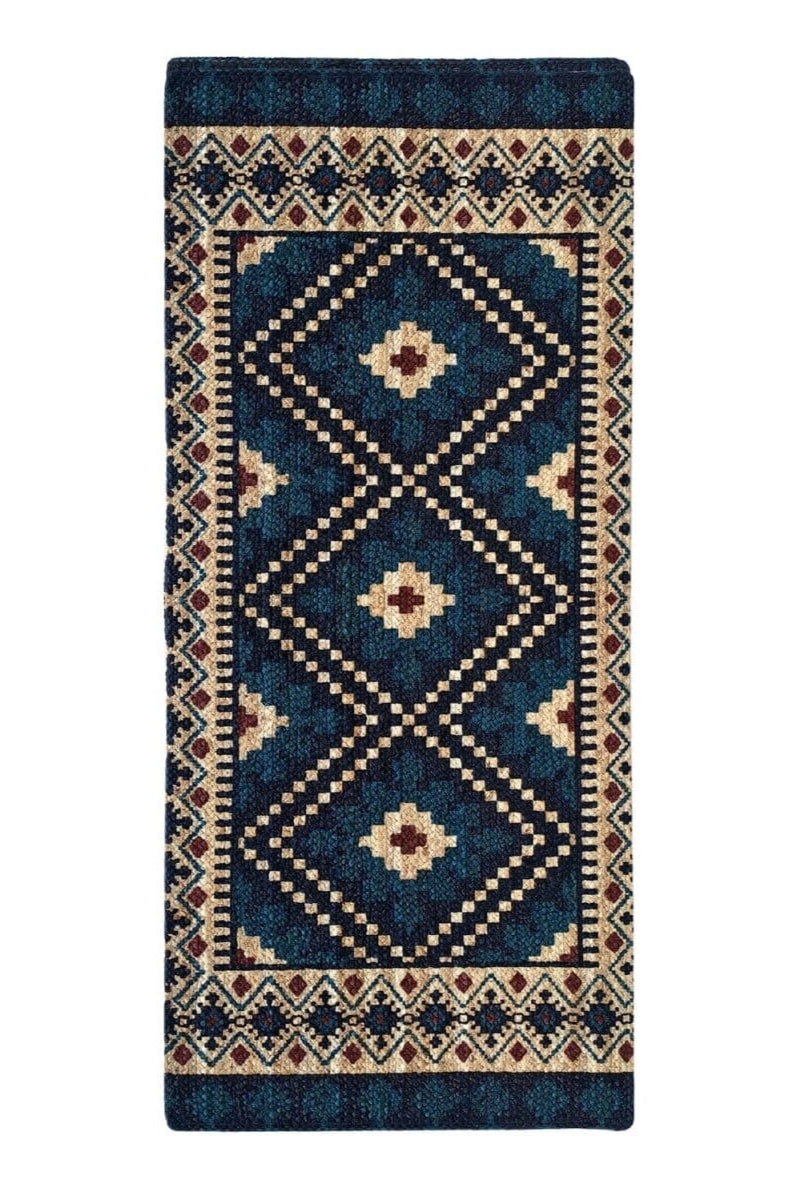 Nautical Braids - Navy and Beige Hallway Rug (200x80 CM)