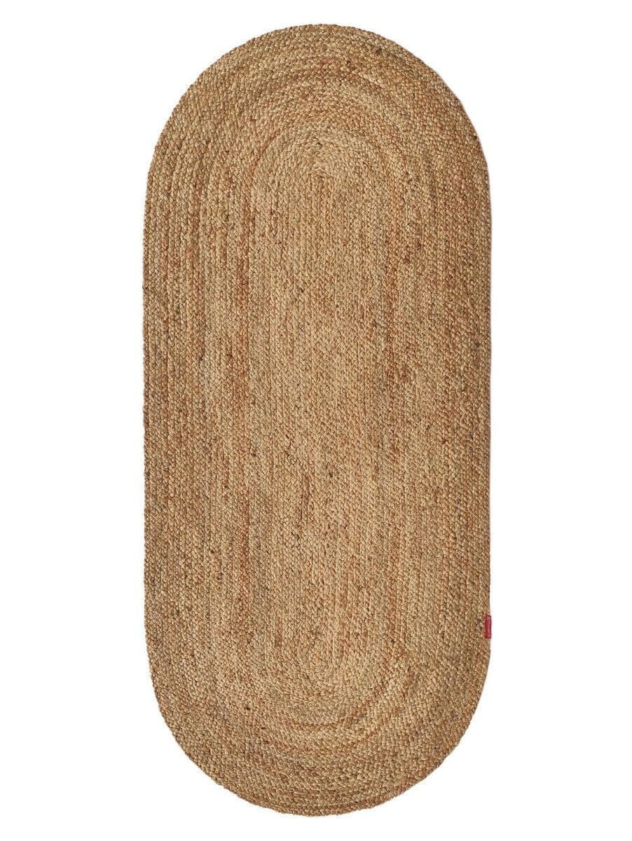 Oval Vista - Natural Jute Hallway Rug (80x200 CM)