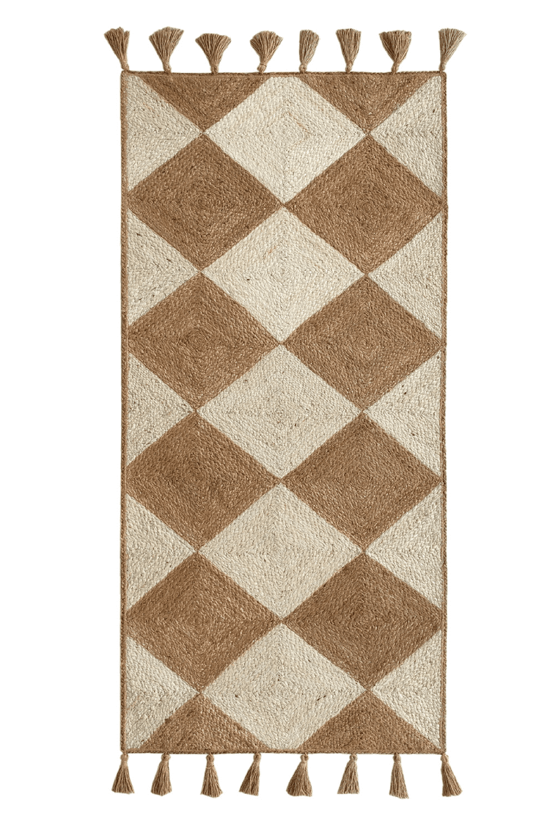 Loft Loom - Hallway Jute Off White and Beige Rug (200x80 CM)