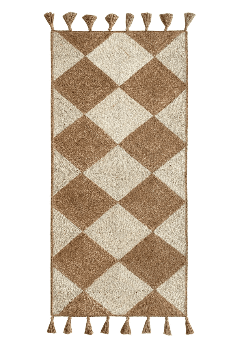 Loft Loom - Hallway Jute Off White and Beige Rug (200x80 CM)