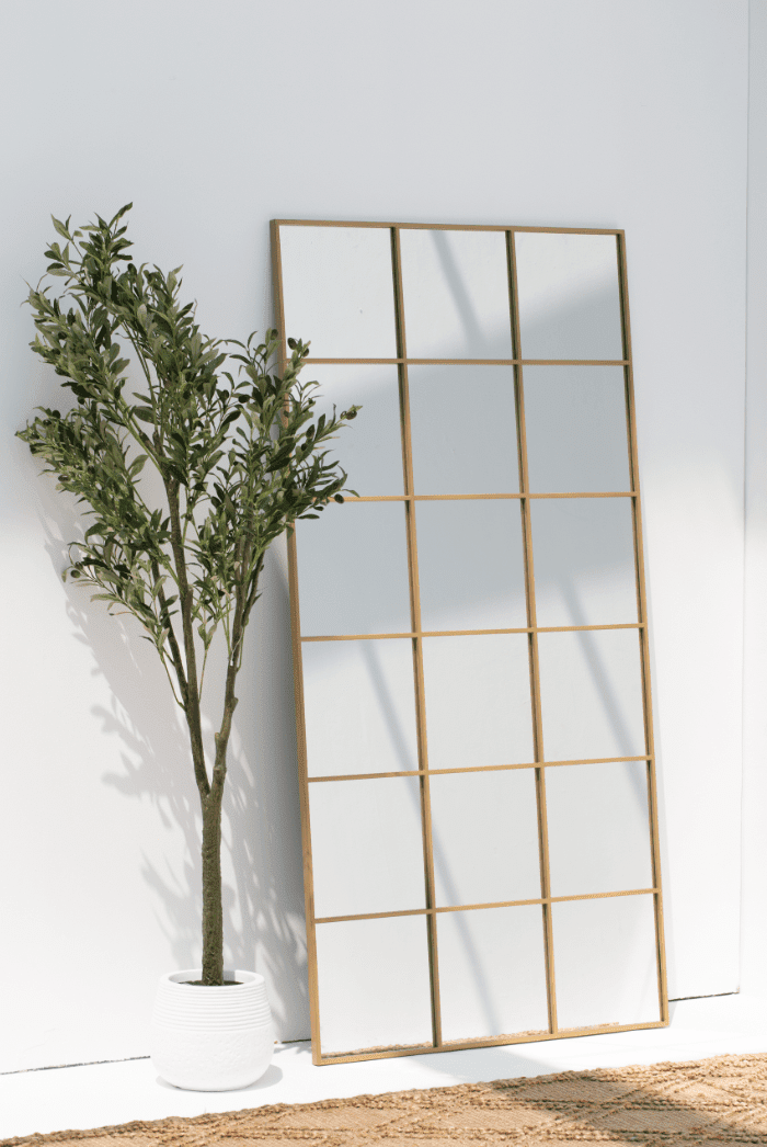 Lavinia Gold Rectangular Window Mirror (180x90 CM)