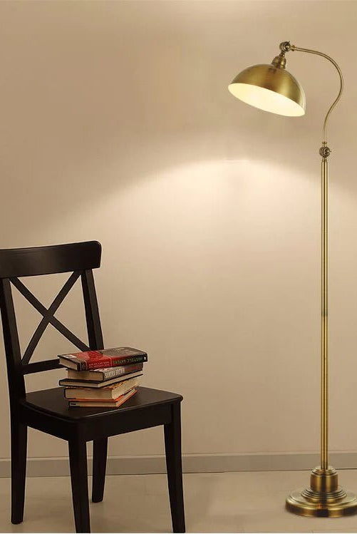 Vintage Curve Brass Floor Lamp
