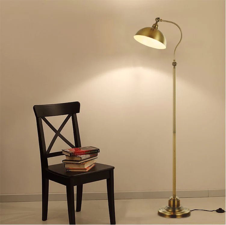 Vintage Curve Brass Floor Lamp