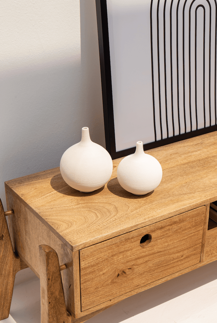 Minimalist Round Shape Ceramic Vase (3 Sizes)