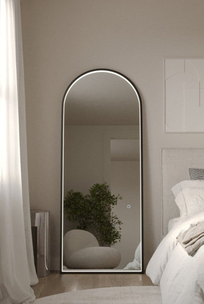 Ember Black Arch Mirror with Inner Frame LED (180x80 CM)
