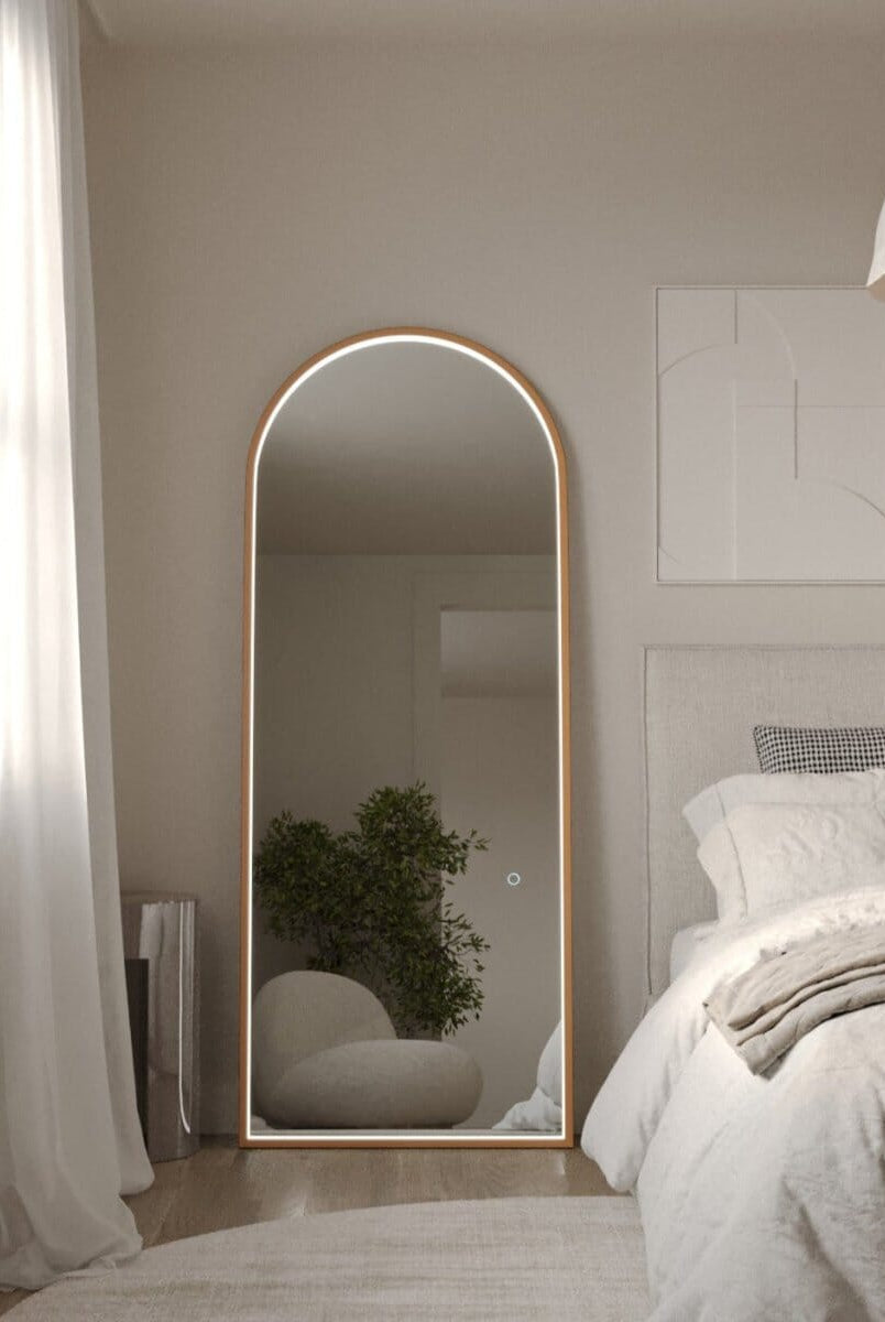 Ember Gold Arch Mirror with Inner Frame LED (180x80 CM)