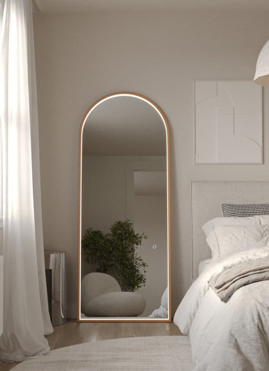 Ember Gold Arch Mirror with Inner Frame LED (180x80 CM)