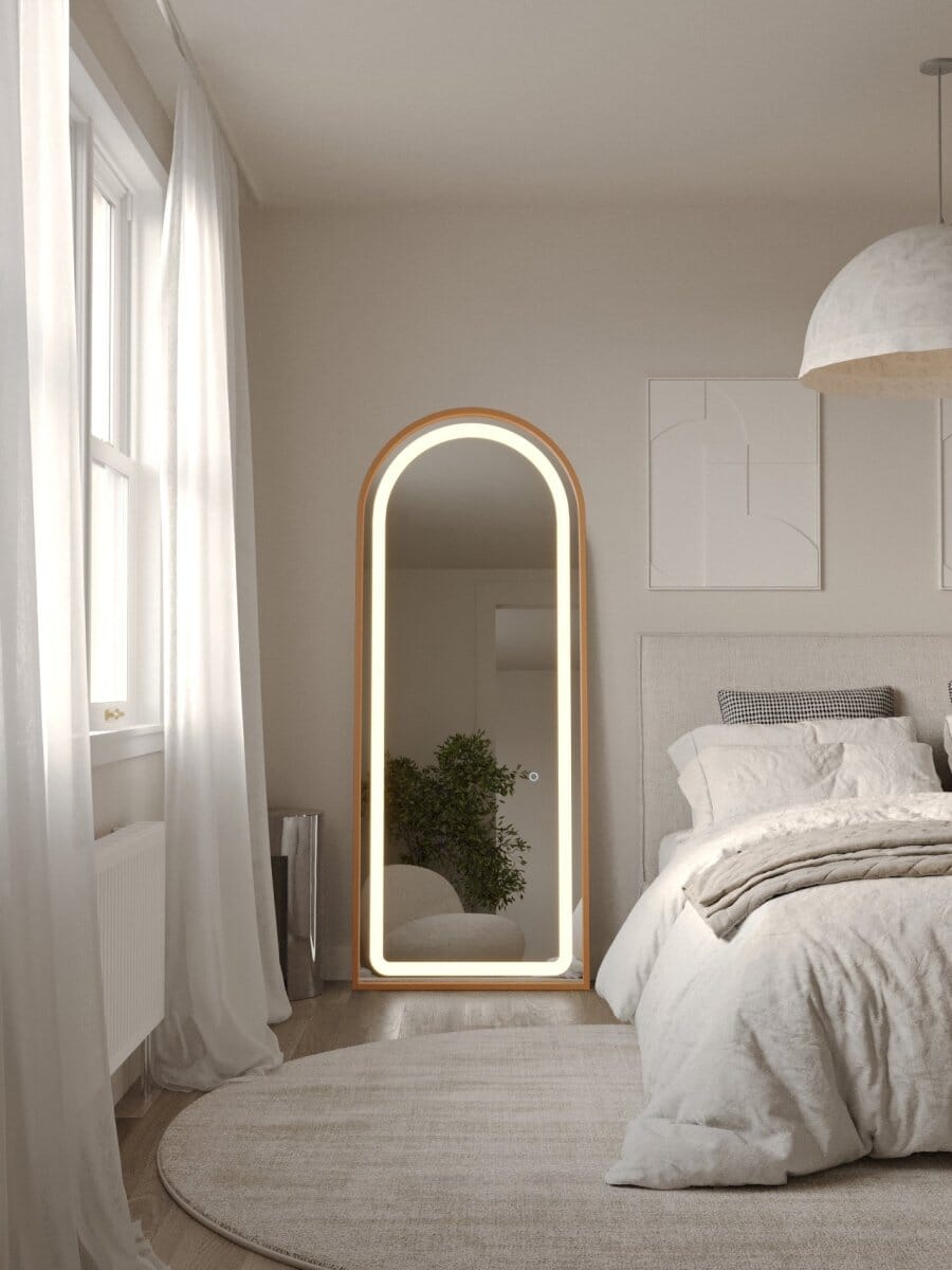 Leah Gold Arch Full Length Mirror with LED Light (4 Sizes) Mirrors Homekode