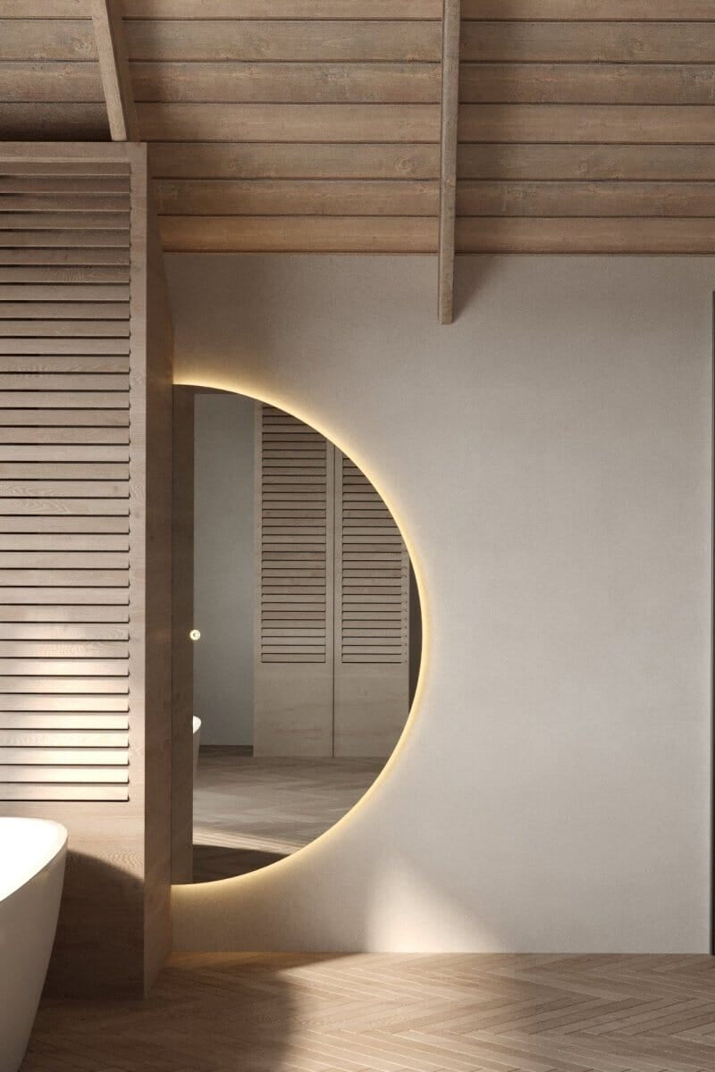 Molly Half Circle Wall Mirror with Backlit Led Light (3 Sizes)