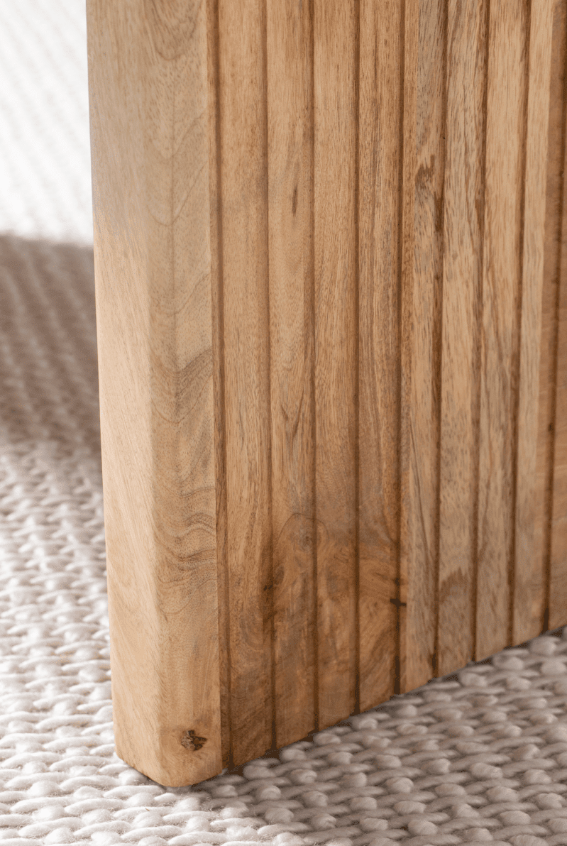 Oval Shape Wooden Coffee Table with Flat Legs Homekode