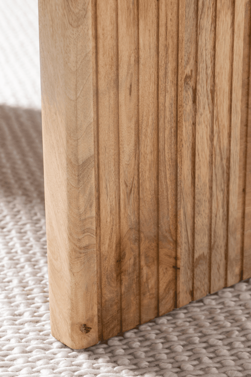 Oval Shape Wooden Coffee Table with Flat Legs Homekode