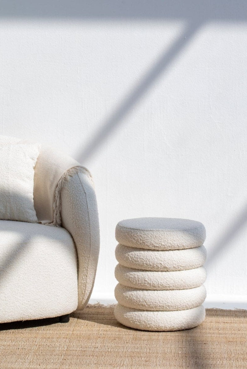 Sevil Layers Storage Boucle Pouf Ottoman