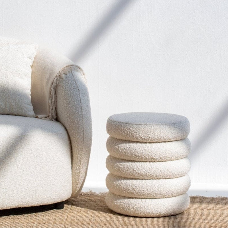 Sevil Layers Storage Boucle Pouf Ottoman