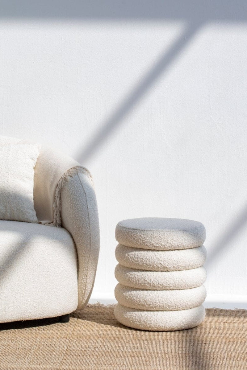 Sevil Layers Storage Boucle Pouf Ottoman