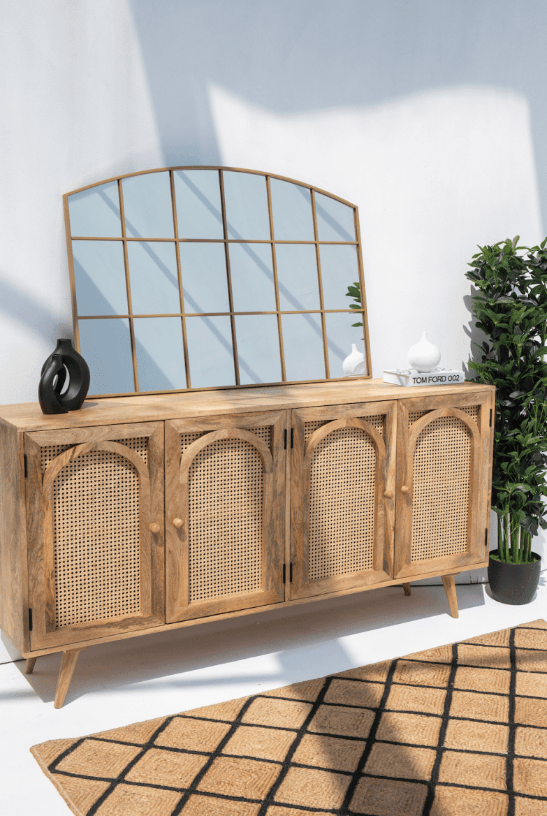 Raven Gold Window Gold Console Mirror (120x80 CM) Homekode