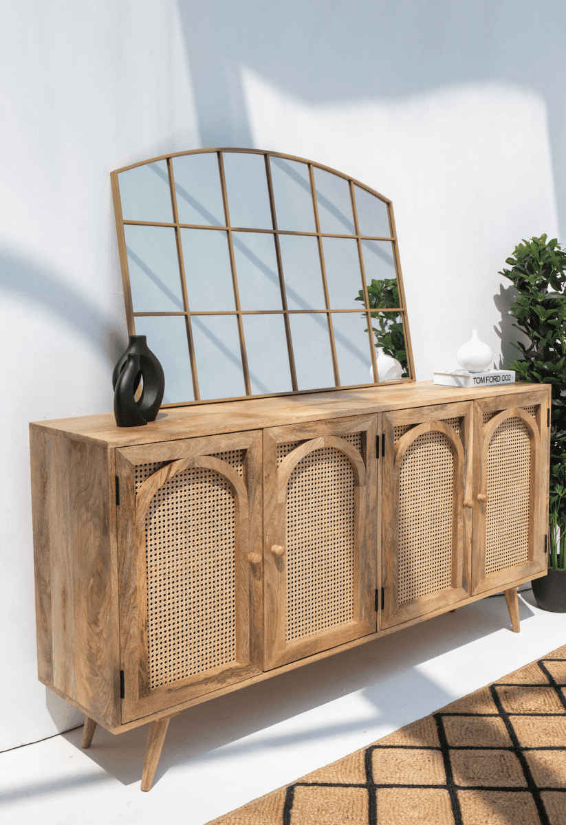 Raven Gold Window Gold Console Mirror (120x80 CM) Homekode