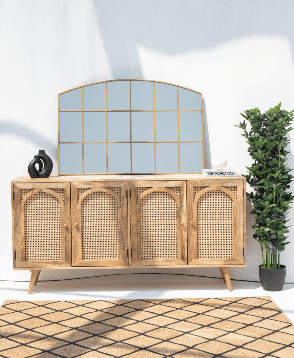 Raven Gold Window Gold Console Mirror (120x80 CM) Homekode