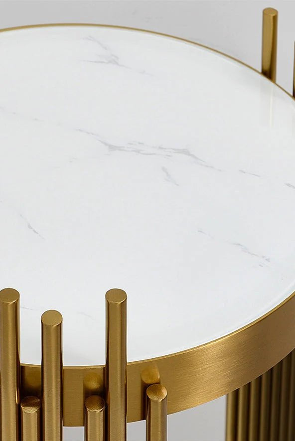 Gold arched Floor Lamp With Side table Homekode