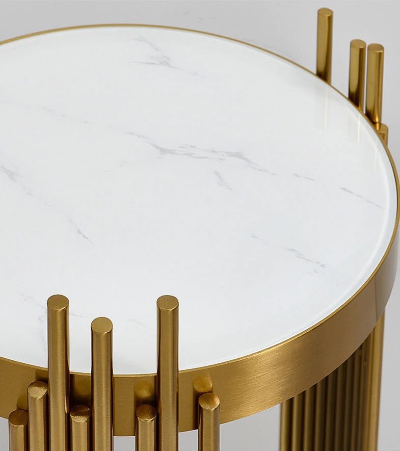 Gold arched Floor Lamp With Side table Homekode