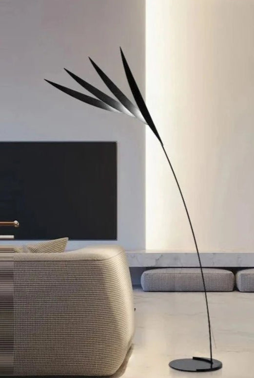 Modern Black Leaves Floor Lamp (185 CM)