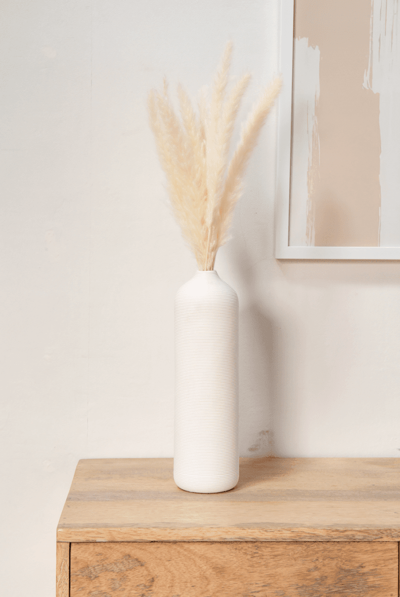 White Ceramic Bottle Design Vase